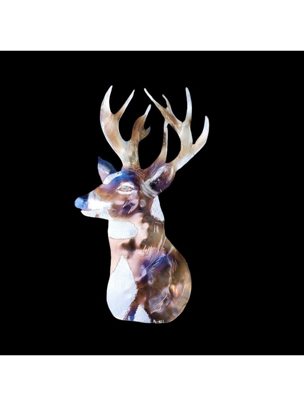 White-Tailed Deer Powder Coated Metal 19 inch tall Wall Art Psalm 42:1 Signed